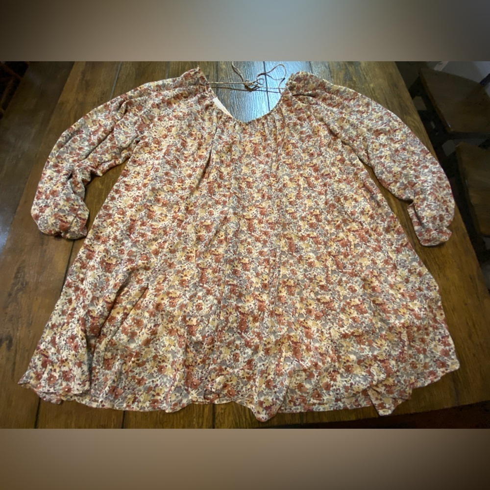 Storia Floral Dress Brown Size Xs B17